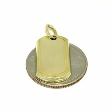 Load image into Gallery viewer, New 10k yellow Gold solid dog tag Pendant charm shiny fine gift jewelry 2.1g
