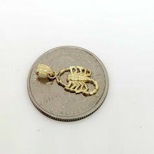 Load image into Gallery viewer, 14k yellow gold small scorpion full body pendant charm fine gift jewelry 0.7g
