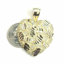 Load image into Gallery viewer, New 10k yellow gold nugget heart pendant charm fine gift  for women jewelry 6g
