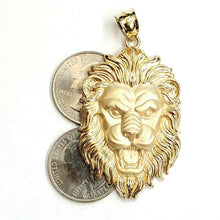 Load image into Gallery viewer, 14k yellow solid Gold lion Leo head face zodiac Pendant charm fine jewelry 15g
