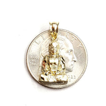 Load image into Gallery viewer, New 10k yellow gold tiny buddha Buda Buddah pendant fine religious jewelry 1.4g
