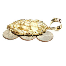 Load image into Gallery viewer, 14k yellow solid Gold big lion Leo head face Pendant charm fine jewelry 23.7g
