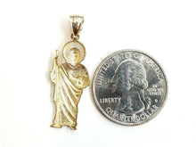Load image into Gallery viewer, 10k yellow gold saint Jude juda pendant charm fine religious gift jewelry 1.6g
