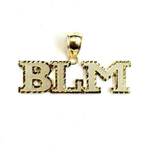 Load image into Gallery viewer, New 10k yellow gold BLM black lives matter pendant charm fine gift unisex 6.3g
