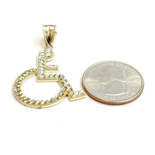 Load image into Gallery viewer, 10k yellow Gold handicap disability Pendant charm diamond cut fine jewelry 2.6g
