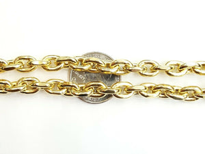 New 10K yellow gold 7.75mm Hollow rolo link chain Necklace fine gift 40.2g 26"