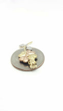 Load image into Gallery viewer, 14k 3 color Gold flower Pendant charm fine jewelry gift for her diamond cut 1.6g

