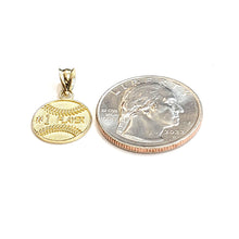 Load image into Gallery viewer, New 10k yellow Gold tiny baseball #1 player Pendant charm sport jewelry 1.1g
