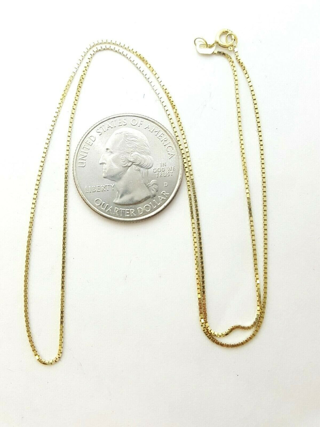 Brand New 14K Yellow Gold Square Box Chain Necklace fine gift jewelry 1.7g 18