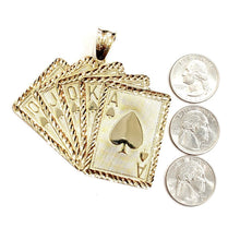 Load image into Gallery viewer, New 10k yellow solid Gold playing card Pendant charm casino fine jewelry 22.6g
