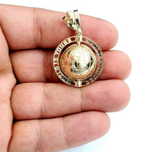 Load image into Gallery viewer, 10k yellow gold 3D Spinning round globe planet earth world map pendant 1" 9.2g
