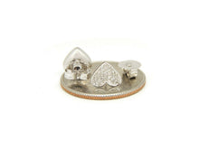 Load image into Gallery viewer, New 14k white Gold 0.22Ct Round Diamonds heart stud Earrings Push Back Fastening
