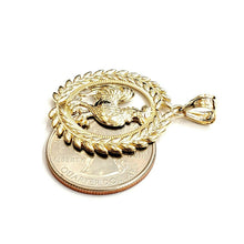 Load image into Gallery viewer, 14k yellow Gold rooster chicken bird Pendant charm diamond cut fine jewelry 3.8g
