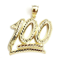 Load image into Gallery viewer, New 10K Solid Yellow Gold Diamond Cut One Hundred 100 Charm Pendant jewelry 8.3g
