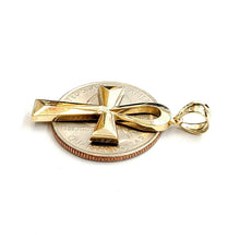 Load image into Gallery viewer, 10k yellow gold Egyptian ankh cross pendant charm fine religious jewelry 1.9g
