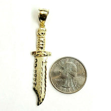 Load image into Gallery viewer, New 10k yellow Gold dagger knife Pendant charm fine gift jewelry for men 3.6g
