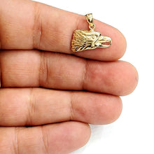 Load image into Gallery viewer, New 14k yellow Gold eagle Head Pendant charm gift fine jewelry unisex 1.7g
