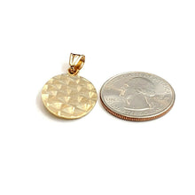 Load image into Gallery viewer, 14k yellow gold oval virgin Mary Guadalupe religious pendant diamond cut 2.2g
