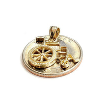Load image into Gallery viewer, 14k yellow Gold wheelchair handicap disability Pendant charm fine jewelry 2.4g
