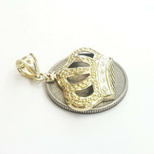 Load image into Gallery viewer, 10k yellow gold crown pendant charm fine jewelry gift necklace diamond cut 2.3g

