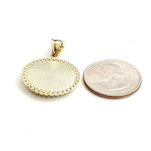 Load image into Gallery viewer, 10k yellow gold round praying hands pendant charm diamond cut jewelry 0.96" 4.1g
