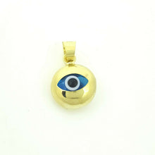 Load image into Gallery viewer, New 14k yellow gold blue evil eye pendant charm fine gift jewelry for her 0.7g
