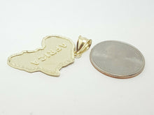 Load image into Gallery viewer, New 10k yellow gold Africa continent outline map pendant charm fine jewelry 3.7g
