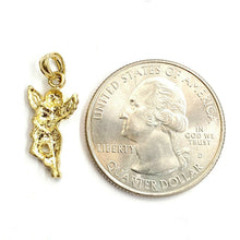 Load image into Gallery viewer, New 10k yellow Gold full body angel diamond cut Pendant charm fine jewelry 1g
