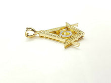 Load image into Gallery viewer, 10k two-tone solid Gold Freemason Masonic Pendant charm jewelry fine gift 5.3g
