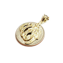 Load image into Gallery viewer, 10K Yellow Gold Nugget Allah Islamic God Pendant Charm religious jewelry 2.1g
