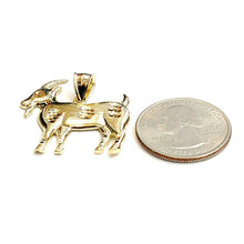 Load image into Gallery viewer, New 10k yellow Gold Goat Pendant charm diamond cut animal fine gift jewelry 2.7g
