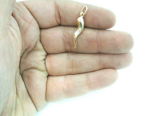 Load image into Gallery viewer, New 14k yellow gold 3D hollow horn pendant charm fine gift jewelry unisex 1.2g
