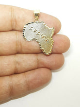 Load image into Gallery viewer, New 10k yellow gold Africa continent outline map pendant charm fine jewelry 3.7g
