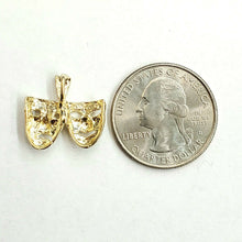Load image into Gallery viewer, 14k yellow gold happy &amp; sad face theater act mask pendant fine jewelry 2.1g
