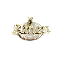 Load image into Gallery viewer, New 10k yellow Gold AMEN word Pendant charm polished shiny fine jewelry 2.5g
