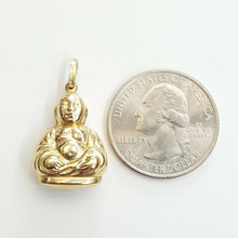 Load image into Gallery viewer, New 14k yellow gold 3D hollow buddha buda buddah pendant charm fine jewelry 2.6g
