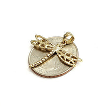 Load image into Gallery viewer, New 14k yellow gold dragonfly Pendant charm gift fine jewelry 1.8g
