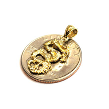 Load image into Gallery viewer, New 14k yellow Gold 3D dragon Pendant charm solid lucky gift fine jewelry 1.5g
