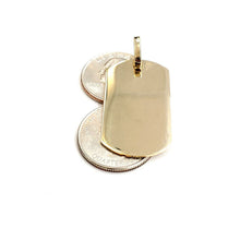 Load image into Gallery viewer, New 10k yellow Gold solid dog tag Pendant charm shiny gift fine jewelry 8.6g
