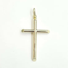 Load image into Gallery viewer, New 10k yellow gold hollow plain cross pendant charm fine jewelry religious 1.7g
