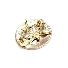 Load image into Gallery viewer, New 14k yellow Gold taurus bull head zodiac Pendant charm fine gift jewelry 3.7g
