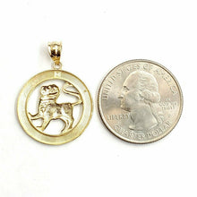 Load image into Gallery viewer, New 14k yellow Gold round lion Leo zodiac sign Pendant charm fine jewelry 2.6g
