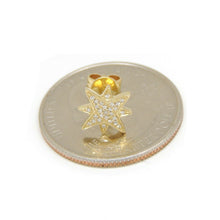 Load image into Gallery viewer, New 14k yellow Gold 0.11Ct Round Diamond star stud Earrings Push Back Fastening
