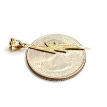 Load image into Gallery viewer, New 14k yellow gold lightning bolt pendant charm gift fine jewelry 0.6g

