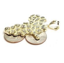 Load image into Gallery viewer, 10k yellow gold nugget Africa continent outline map pendant charm jewelry 9.2g
