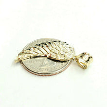 Load image into Gallery viewer, 10k Yellow Gold Single Angel Wing Pendant Diamond Cut Unisex fine jewelry 1.5g
