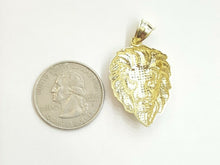 Load image into Gallery viewer, 10k yellow Gold lion head face leo zodiac Pendant charm fine gift jewelry 3.9g
