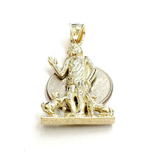 Load image into Gallery viewer, New 10k yellow gold saint Lazaro pendant charm fine religious gift jewelry 8.1g

