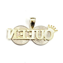 Load image into Gallery viewer, 10k yellow Gold Queen Crown Tiara Pendant charm diamond cut fine jewelry 5.9g
