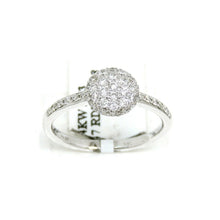 Load image into Gallery viewer, 0.48ct Genuine diamond 14k White Gold Women round ball Ring fine gift Size 6.5
